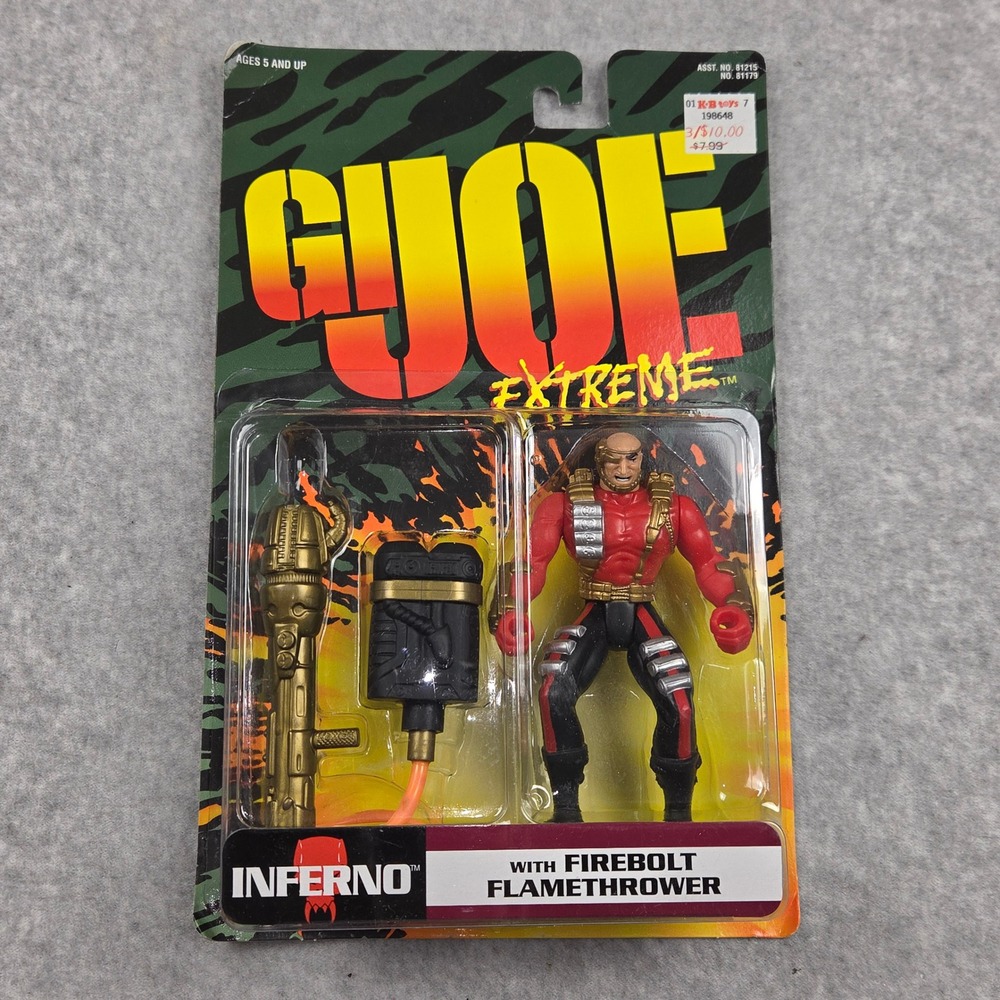 GI Joe Extreme Inferno Action Figure Kenner 1995 Firebolt Flamethrower NIB